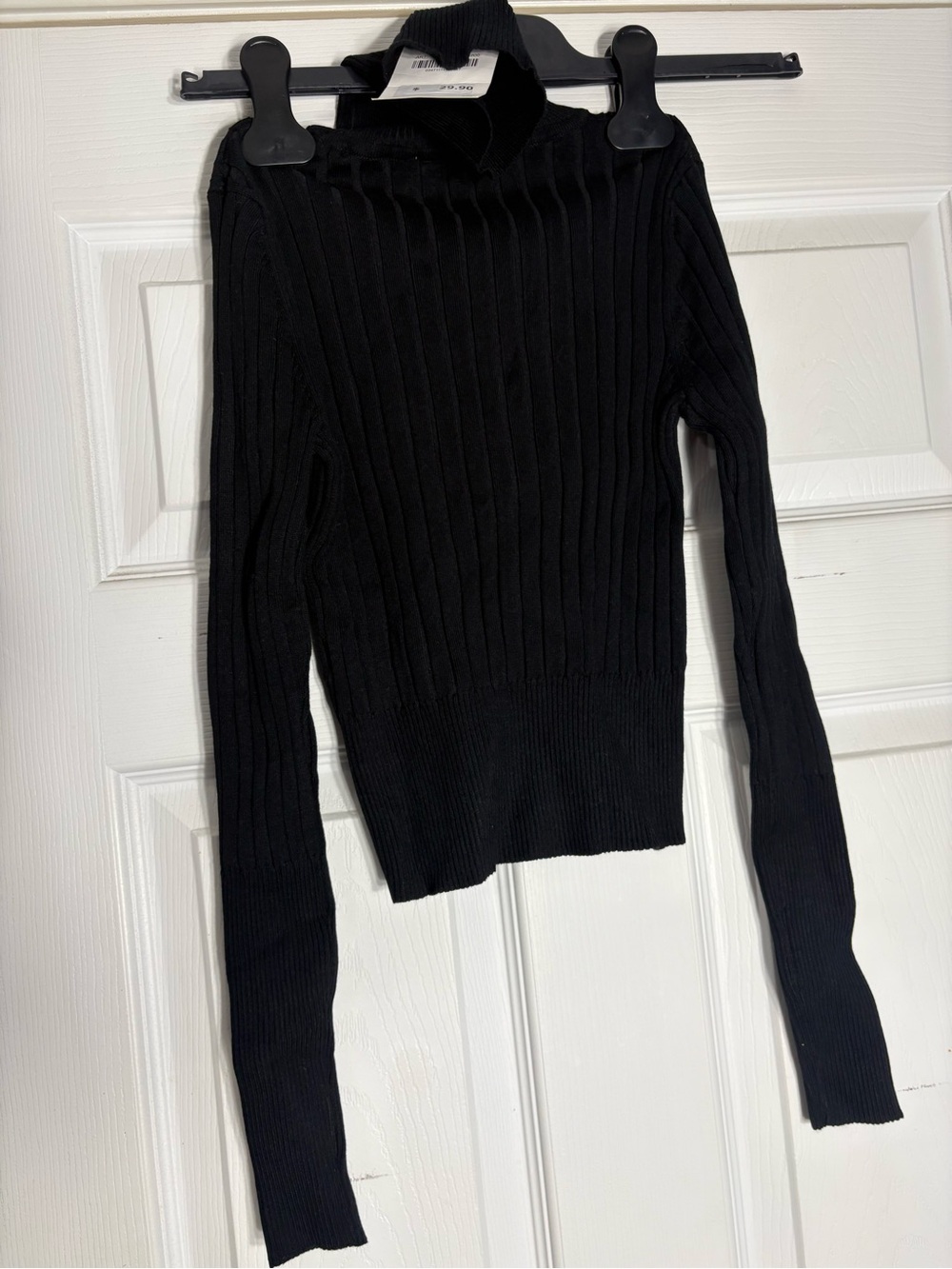 Zara Black Ribbed Turtleneck Sweater